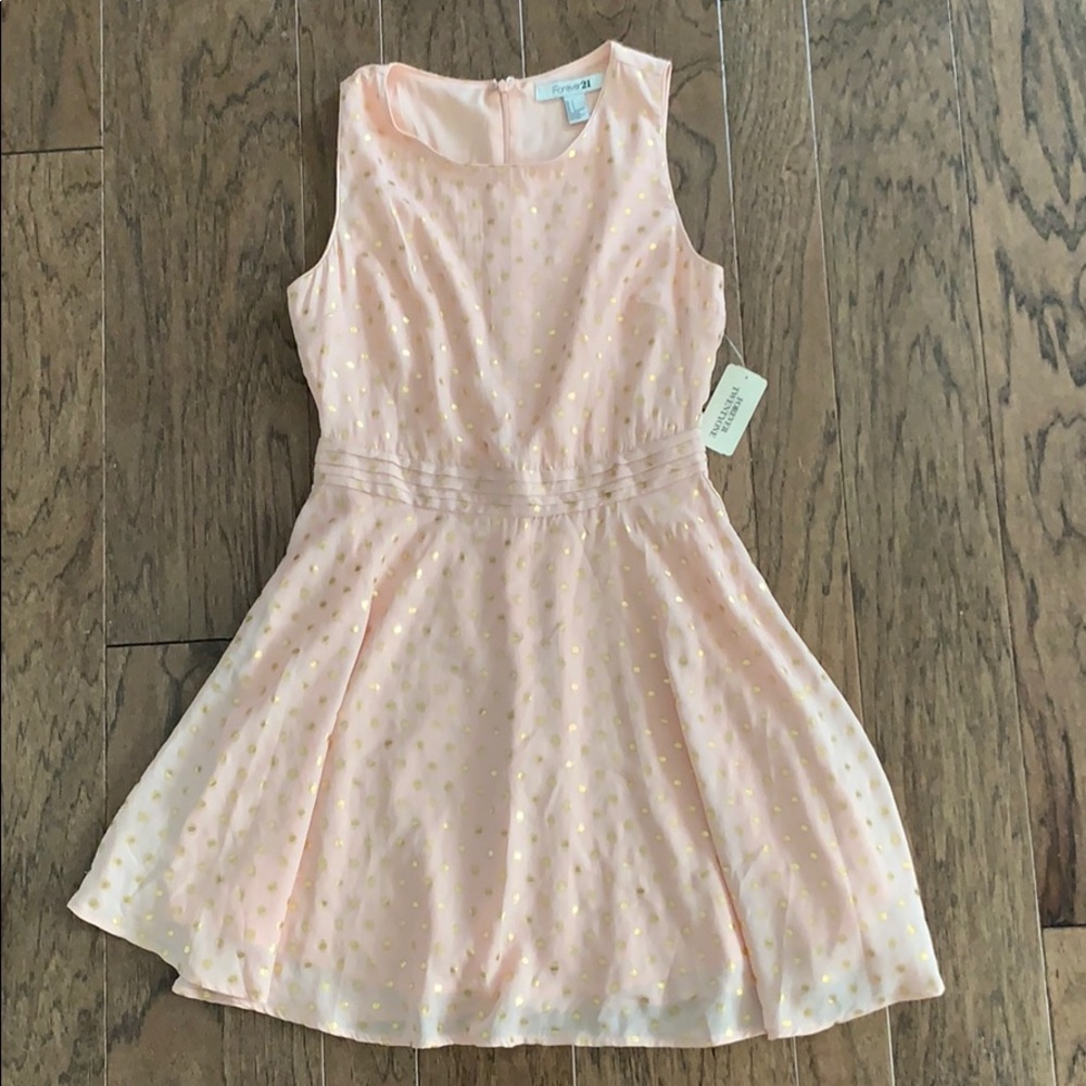 NWT Forever 21 Metallic Dot Swing Dress